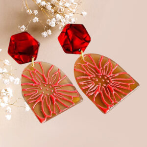 Floral Ruby Earrings