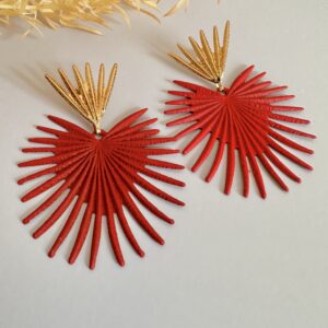 Red Palm Earrings